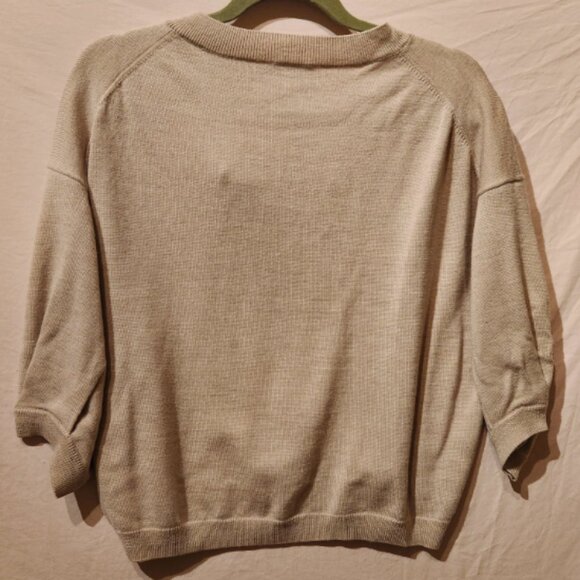 The Reset R Label Women’s Medium 100% Wool Beige Cropped Neutral Sweater - Picture 3 of 11